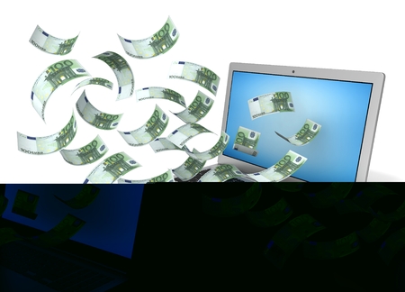 make money online concept 3d illustration isolatedの写真素材