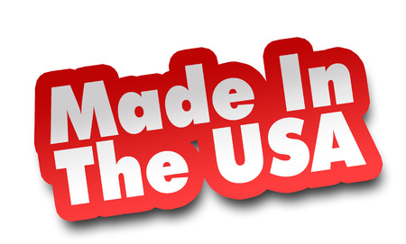 made in usa concept 3d illustration isolated on white backgroundの写真素材