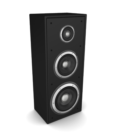speaker concept 3d illustration isolated on white backgroundの写真素材