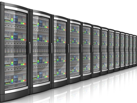 network workstation servers 3d illustration isolated on white background