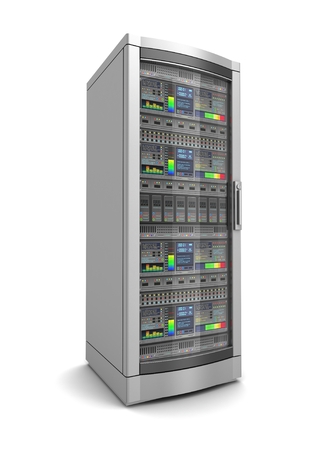 network workstation server 3d illustration isolated on white background
