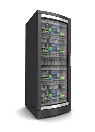 network workstation server 3d illustration isolated on white background