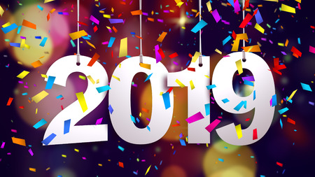 happy new year concept 3d illustration colorful