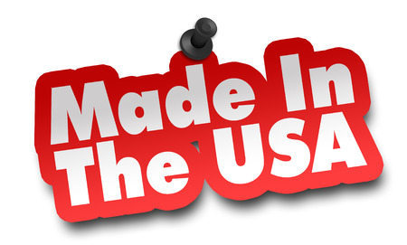 made in usa concept 3d illustration isolated on white backgroundの写真素材