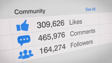 popular social media statistics info 3d illustration