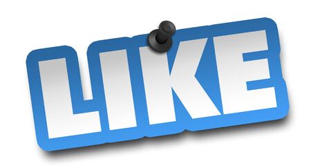 like concept 3d illustration isolated on white backgroundの写真素材