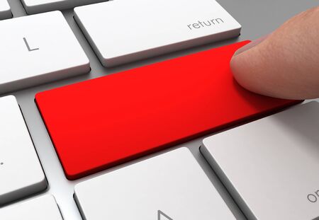 pushing blank button key concept 3d illustrationの写真素材