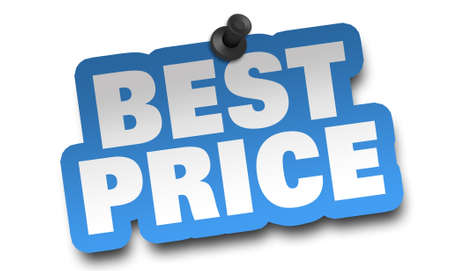 best price concept 3d illustration isolated on white backgroundの写真素材