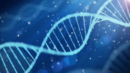 dna strand double helix 3d illustrationの写真素材