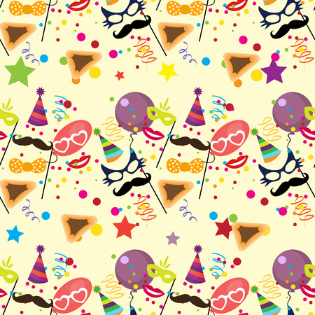 Seamless holiday Purim pattern .のイラスト素材