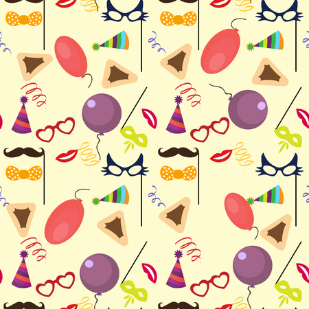 Seamless holiday Purim pattern .のイラスト素材