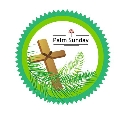 Palm sunday emblem with palm leaves eps 10のイラスト素材