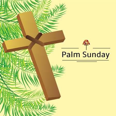 Palm leafs vector background with place for text.のイラスト素材