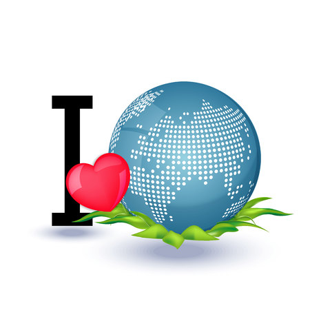 Illustration of an eco-friendly green earth design isolated on a white background. eps10のイラスト素材