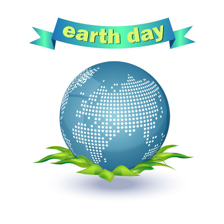 Illustration of an eco-friendly green earth design isolated on a white background. eps10のイラスト素材