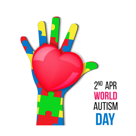 Autism awareness day. Card or poster template. Vector illustration eps 10のイラスト素材