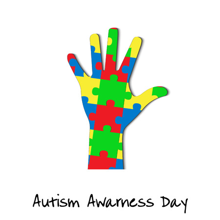 Autism awareness day. Card or poster template. Vector illustration eps 10のイラスト素材