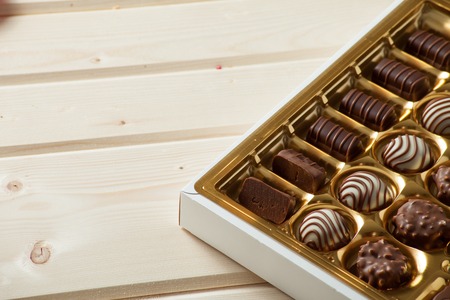 a lot of variety chocolate pralines for sweet lifeの写真素材