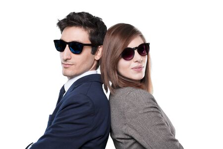 Beautiful businesswoman portrait on background