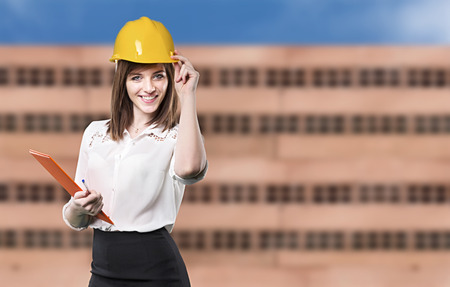 Beautiful businesswoman portrait on background