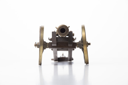 Old Cannon Model Isolated on White. background .の写真素材