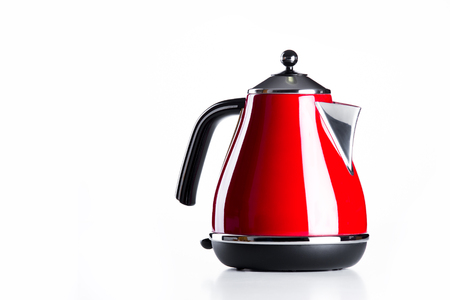 Nice design of modern kettle water boiler for your kitchen an image isolated on white.の写真素材