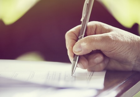 soft focus pen writingの写真素材