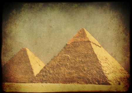 Background with Egyptian pyramidsの写真素材