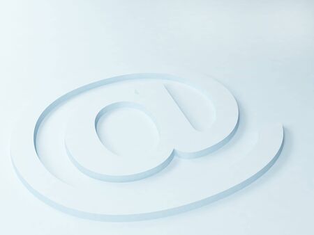 Blue background with 3d symbol e-mailの写真素材