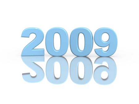 Three-dimensional figures 2009 of blue colorの写真素材