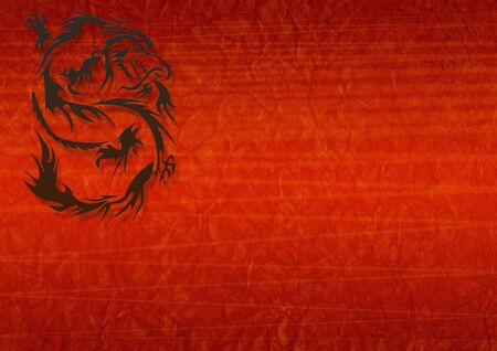 Abstract grunge background with a black dragonの写真素材