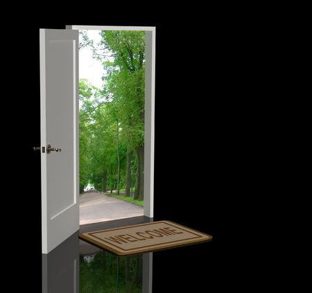 Door open in the real worldの写真素材
