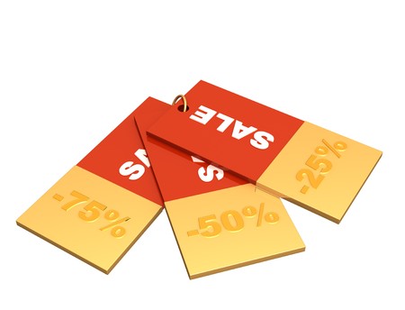 Sale - three labels of red color