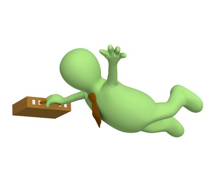 Falling a puppet - businessmanの写真素材
