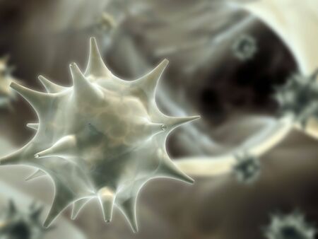 Colony of pathogen viruses - 3d render