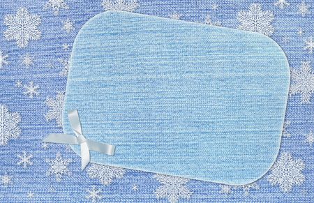 Christmas grunge background with jeans textureの写真素材