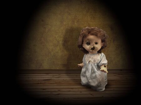 Dark series - vintage evil spooky dollの写真素材
