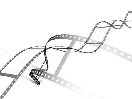 3d abstract photographic film. Object over whiteの写真素材