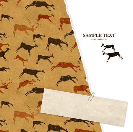 Background with drawings of the primitive personの写真素材