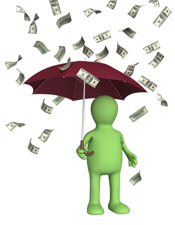 Symbol of wealth and success -  rain from dollarsの写真素材