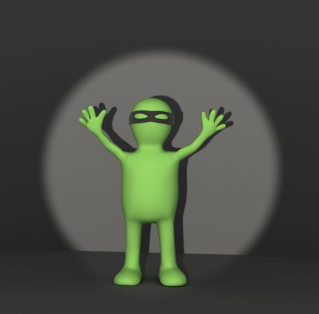 Conceptual 3d image - crime stopの写真素材