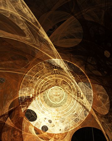 Vertical background with Maya calendarの写真素材