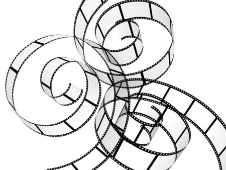 3d abstract photographic film. Object over whiteの写真素材