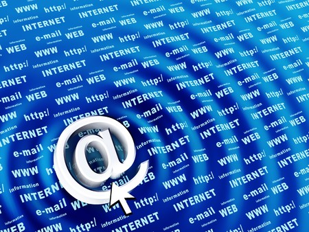 Email - Internet concept. Background of blue colorの写真素材