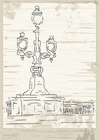   victorian lantern - stylised vintage cardのイラスト素材