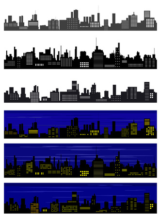 Collection of seamless townsのイラスト素材