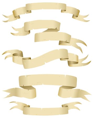 Vector collection of old parchmentsのイラスト素材