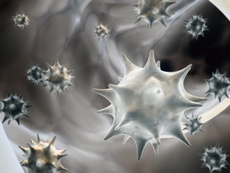 Colony of pathogen viruses - 3d renderの写真素材