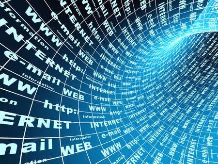 Internet - 3d abstract blue tunnelの写真素材