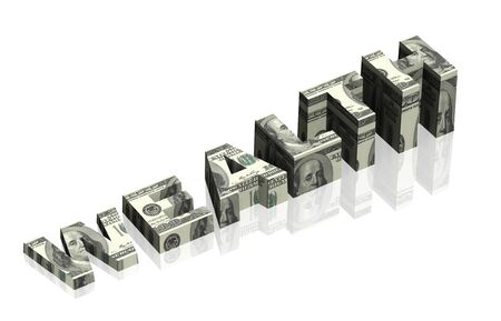 Word wealth as a ladder. Object over whiteの写真素材